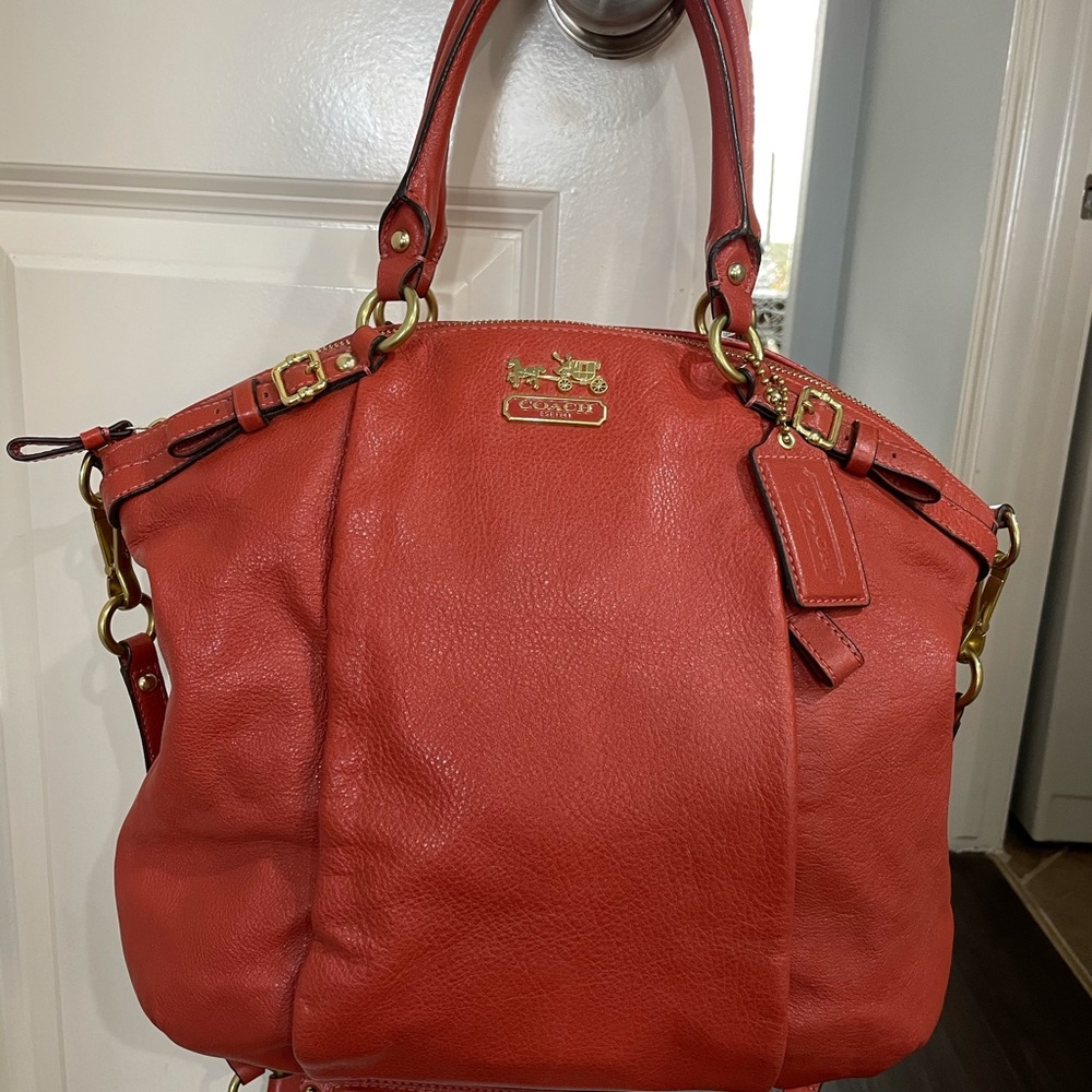 Coach Leather Lindsay Satchel terracotta 🔥